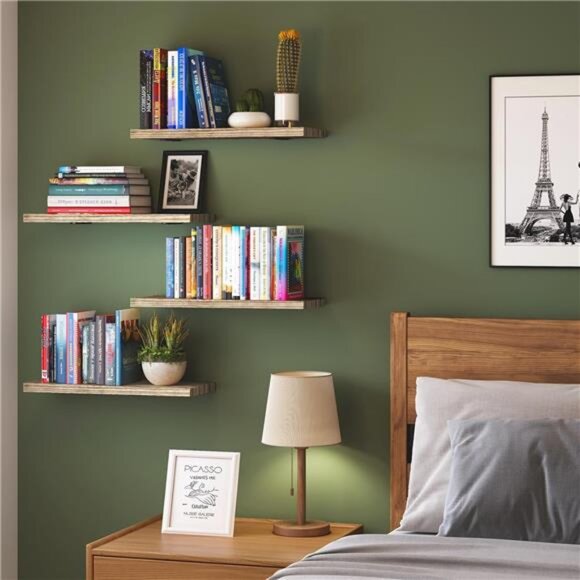 Wall Floating Shelves for Room Decor, 4 Sets Floating Shelves for Wall - Picture 6 of 7